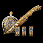 0069306 Златоуст НАБОР ОХОТНИКА "ВОЛК"позолота, в П/У