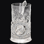 0028660 Серебро 925* чайный Набор "Скорпион" 3 предм. +футляр 842НБ03806  (подстаканник)