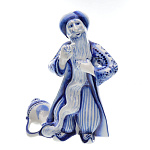 0011390 Гжель Скульптура "Старик Хоттабыч" Авт.Черновы Л.и В