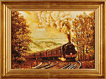 Картина янтарная поезда "Паровоз-кукушка" 
