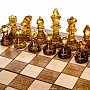 Шахматы деревянные резные с фигурами из янтаря, фотография 2. Интернет-магазин ЛАВКА ПОДАРКОВ