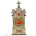 08004/влад Гжель КИОТ настольный "Владимирская Божия Матерь" 16*38см