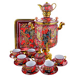 0072431 Набор Самовар электрический "Рябинка"+сервиз на 6 перс 10л 