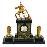 0061722 32 Письменный прибор из змеевика "Георгий Победоносец", 290*110*275мм, 4600гр.