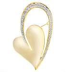 -08163 Традиции ФАБЕРЖЕ  Брошь "СЕРДЦЕ С ОБОДКОМ"