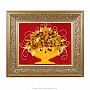 Картина янтарная "Ваза с цветами" 65 х 55 см, фотография 1. Интернет-магазин ЛАВКА ПОДАРКОВ