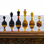 Шахматный ларец с инкрустацией и фигурами из янтаря 65х65 см, фотография 4. Интернет-магазин ЛАВКА ПОДАРКОВ