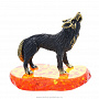 Статуэтка с янтарем "Волк воющий на луну" (коньячный), фотография 4. Интернет-магазин ЛАВКА ПОДАРКОВ