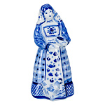 11454/коб Гжель Колокольчик "Крестьянка" 16см Авт. Тарыгин М. В.