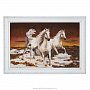 Картина янтарная "Кони" 40х60 см, фотография 1. Интернет-магазин ЛАВКА ПОДАРКОВ