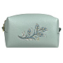 Косметичка "Летний сад". Фисташковая с вышивкой, фотография 2. Интернет-магазин ЛАВКА ПОДАРКОВ