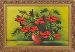 24887/1688-гипс Нат.камень КАРТИНА "Рябина" 60*40см багет-гипс(1688)