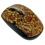 Мышка компьютерная с росписью "Кудрина". Хохлома