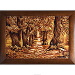 Картина янтарная "Пейзаж. Дубовая аллея" (40x60)