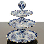  Гжель Гиридон ваза для фруктов в золоте 35*24см Авт. Алехин С.С.