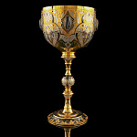  Златоуст "КУБОК" никель,золото,кфианиты,кабашон в П/У