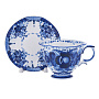 Чайная пара "Будничная". Гжель, фотография 4. Интернет-магазин ЛАВКА ПОДАРКОВ