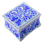 0040177/15*13см Хохлома ШКАТУЛКА-сундучокЗИМНИЕ ЦВЕТЫ в асс. Р58 С3807