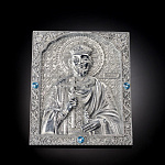  Иконка карманная, серебрение, камни."Св. Владимир"6*7см