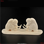 0021206-1 Кость. Скульптура "Мамонты 1" Авт. работа рог лося