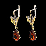 821927/4,86г  Серебро 925* СЕРЬГИ вст.Янтарь р/п