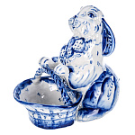 0069816 ГЖЕЛЬ Скульптура "Кролик с корзинкой"