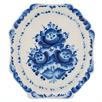 Плакетка настольная "Цветы". Гжель