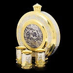 0066358 Златоуст НАБОР ОХОТНИЧИЙ большая фляга: фляга+3стопки в П/У