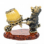 Статуэтка с янтарем "Запасливый медведь с тележкой", фотография 3. Интернет-магазин ЛАВКА ПОДАРКОВ