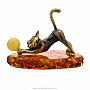 Статуэтка с янтарем "Кошечка игривая", фотография 1. Интернет-магазин ЛАВКА ПОДАРКОВ