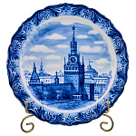 Тарелка декоративная "Москва. Кремль". Гжель