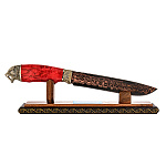 0068280  Нож "ТИГР  Шерхан" дамаск ламинирование лезвия ; рукоятка - карельская береза стабилизир