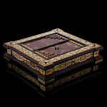 Нарды из натурального камня с позолотой. Златоуст 65х65 см