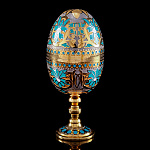  Златоуст  ЯЙЦО пасхальное никель/золото/ эмаль голубая