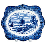  Гжель Тарелка сувенирная настенная ЗИМА 18*15 см