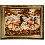 Картина янтарная "Табун лошадей" 98х78 см, фотография 1. Интернет-магазин ЛАВКА ПОДАРКОВ