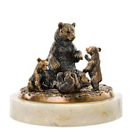 0034729 Бронза Миниатюра "Медведица с медвежатами" литье