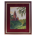 Картина "Новгородский кремль. Стена и башни" 52х42 см