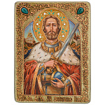 200433/15*20см Икона подарочная"Александр Невский" мор.дуб  в ПУ (RTI-249-1.m)
