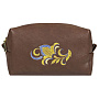 Косметичка "Модница". Коричневая с вышивкой, фотография 2. Интернет-магазин ЛАВКА ПОДАРКОВ