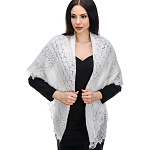 0059516-120*120см Пуховый платок "ПАУТИНКА" белый на х/б