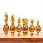 Шахматы с инкрустацией и фигурами из янтаря 28х28 см, фотография 3. Интернет-магазин ЛАВКА ПОДАРКОВ
