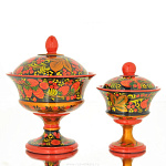 0020251/18*15,5см Хохлома ВАЗА ДЛЯ ВАРЕНЬЯ 18,5*15см  в ассортименте