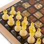 Шахматы с инкрустацией и фигурами из янтаря 34х34 см, фотография 6. Интернет-магазин ЛАВКА ПОДАРКОВ