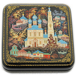 22267 Лаковая миниатюра Шкатулка "Плес" (АР Агафонова) 10*10см (1112)