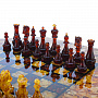 Шахматный ларец с инкрустацией и фигурами из янтаря 47х47 см, фотография 1. Интернет-магазин ЛАВКА ПОДАРКОВ