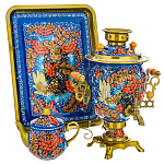 0072415 Самовар электрический "РЯБИНА" желудь 3л в наборе 3 предм.