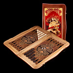  -55*27*7см  НАРДЫ резные с рисунком ЯСТРЕБ  rez-100