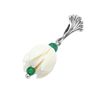  Бивень мамонта  Кулон"Тюльпан" агат/серебрение