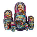 Матрешка "Зимняя тройка" 5 мест